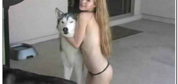 0057 - Blondie teen and her dog sex