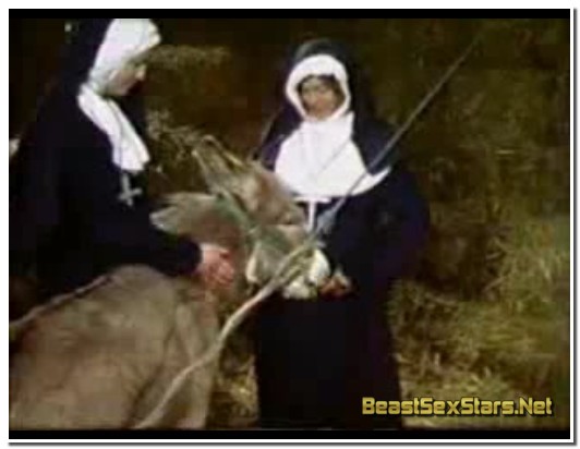 Bodil Joensen - Animal Sex Pornstars - Nuns In Barn With Donkey